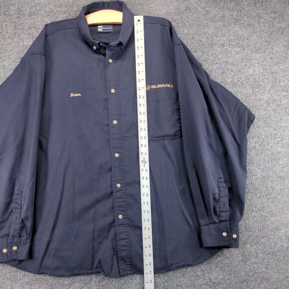 Blue Generation Mens Button Front Shirt Blue 2XL Embroidered Subaru Logo - Picture 13 of 15